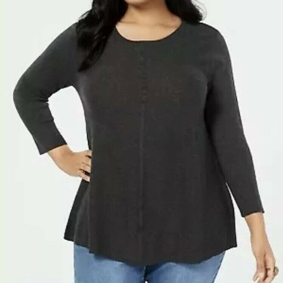 Style & Co. Sweaters - Style & Co Mixed Stitch Swing Hem Tunic Sweater